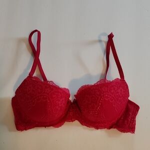 Vintage Gilligan & O'Malley Vibrant Pink Lace Bra
